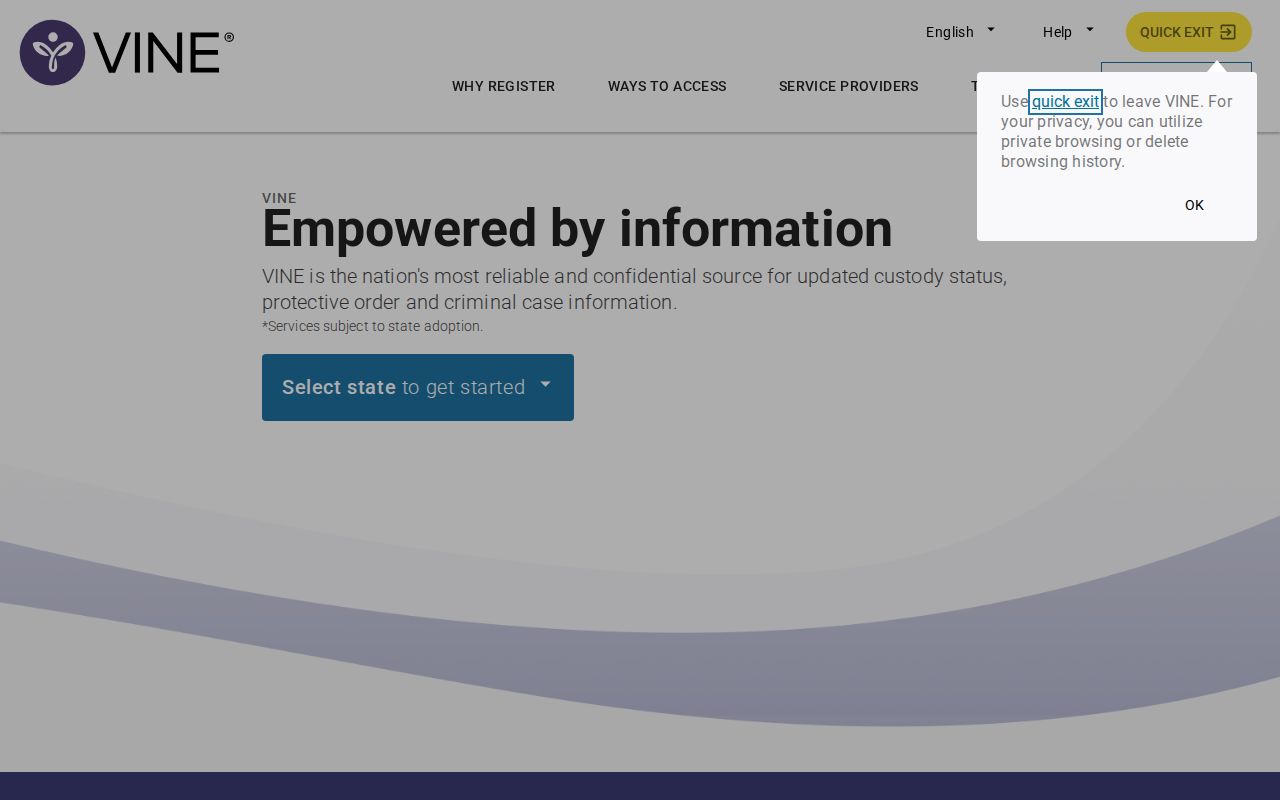 Floyd County arrest custody search and notification interface on VINELink