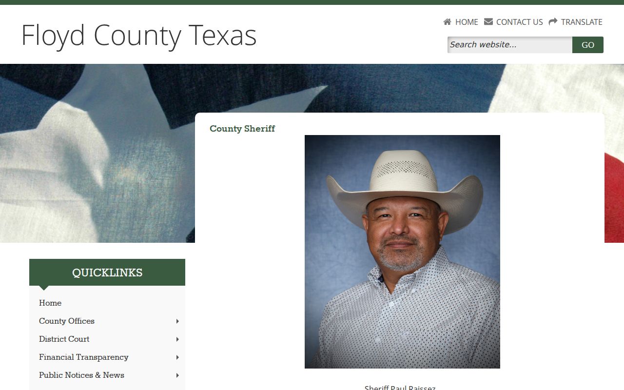 Floyd County arrest record contact page for the Sheriff office