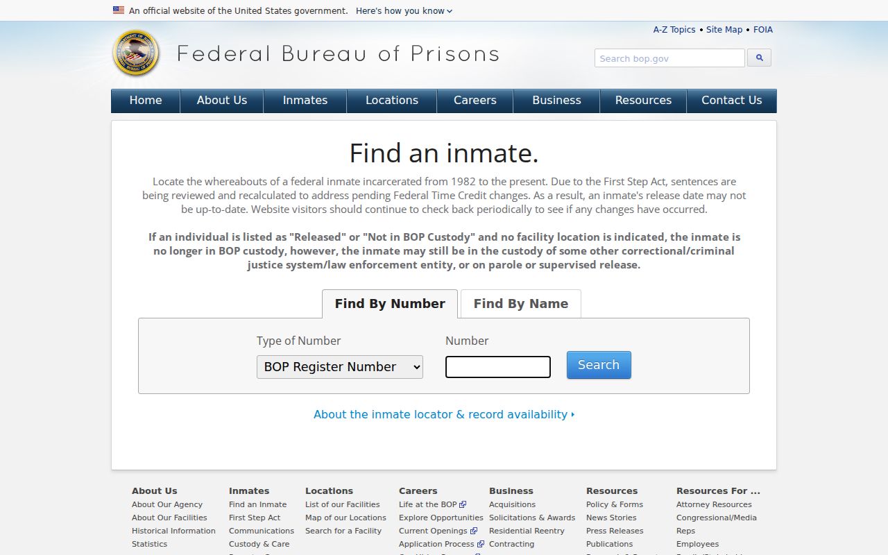 Lockney criminal record research through the federal inmate locator