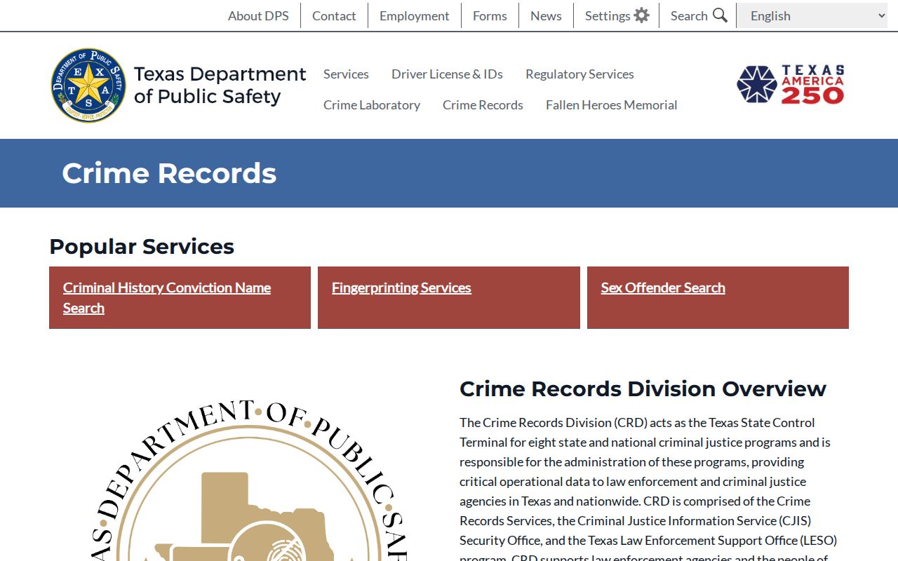 Texas DPS Floyd County criminal history services